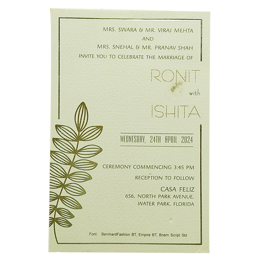 Grey Design Single Sheet Invitation Card-KRCS5013