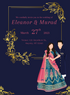 Navy Blue Watercolor Caricature Wedding Invitation-AACAR006