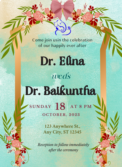 Navy and Blush Marathi Wedding Invitations-AAMAI019
