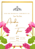 Gold Border Lotus Elegant Wedding Invitation-EINK0004
