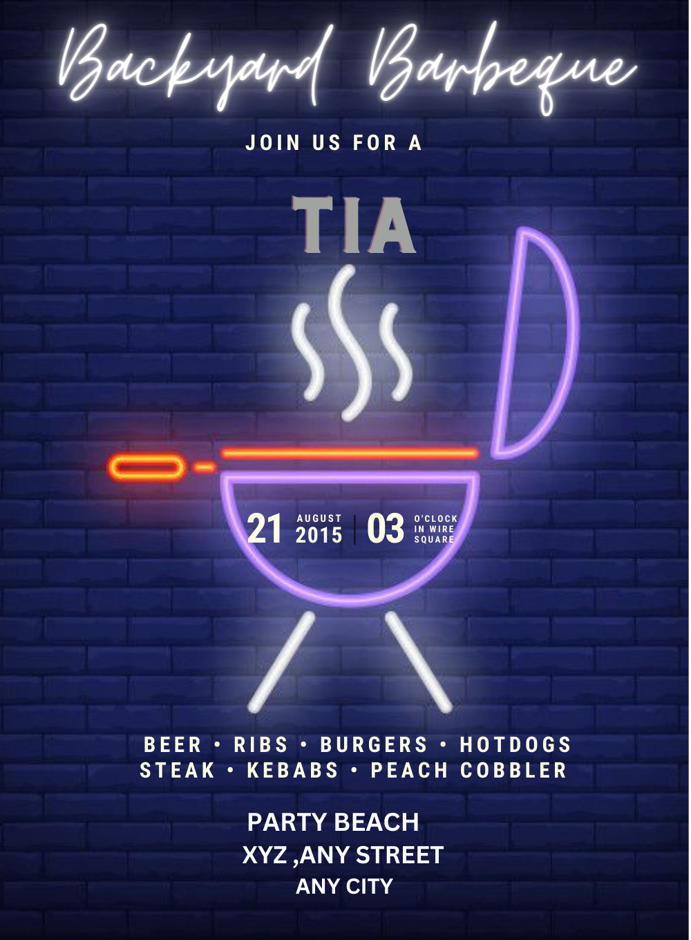 Neon Backyard Barbeque Party-AABBQ012