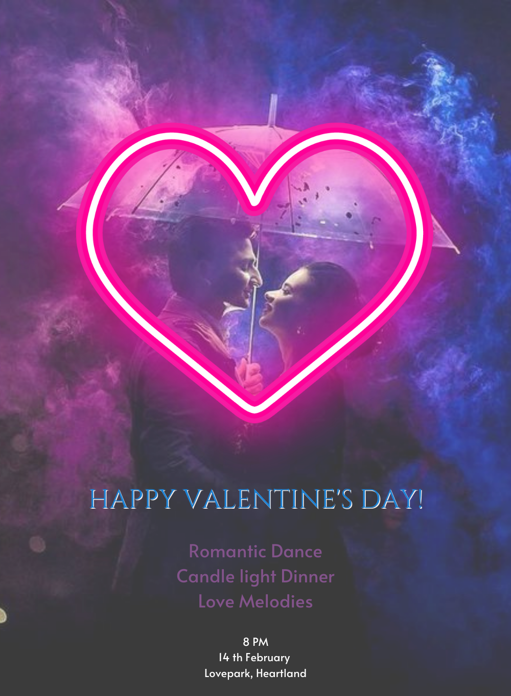 Neon Heart Valentine s day Invitation-AAVAl014
