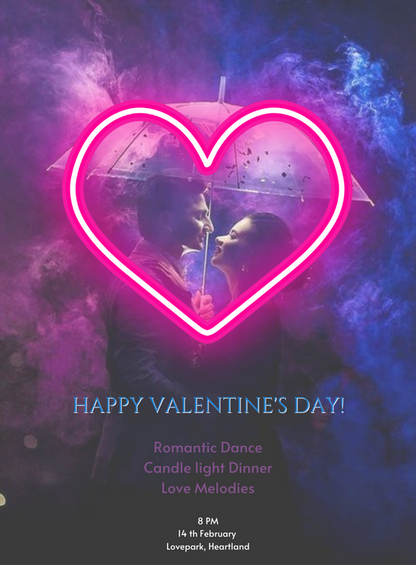 Neon Heart Valentine s day Invitation-AAVAl014