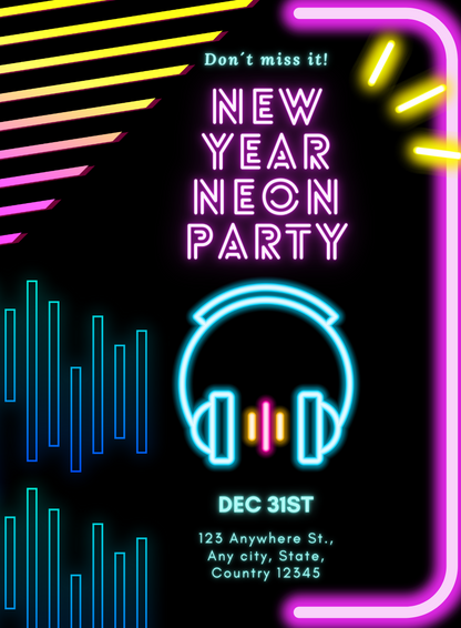 Emerald Green New Year Eve Invitation-AANEW005