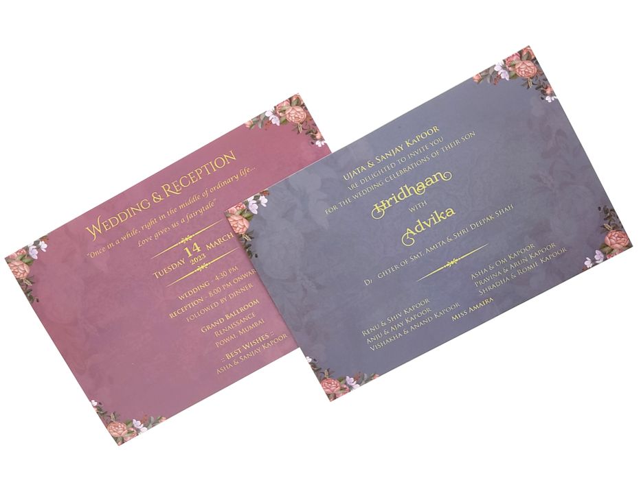 Dark Mauve Wedding Card-King of Cards