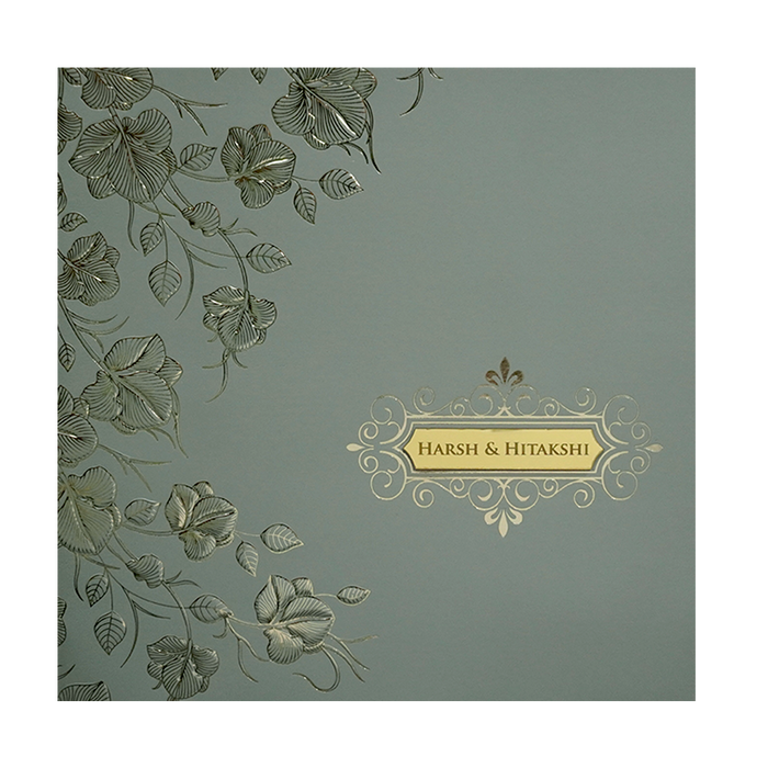 Grey Floral Marriage Card-King of Cards