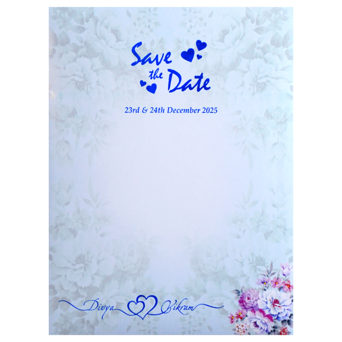 Sky Blue Classic Floral Design With Name Plate-KNKC4055-King of Cards