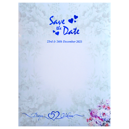 Sky Blue Classic Floral Design With Name Plate-KNKC4055-King of Cards