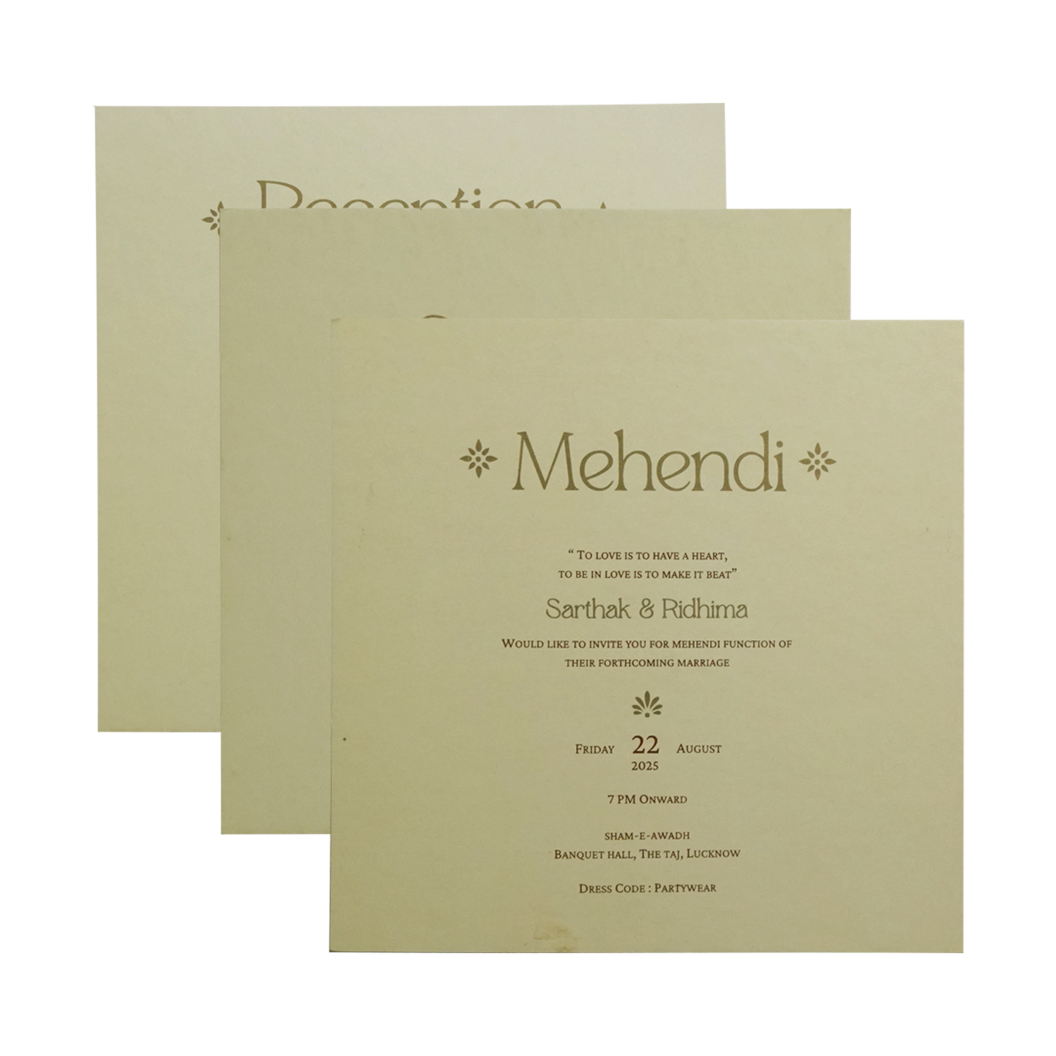 Mustard Gold Floral Embossed Premium Card-KPR24120