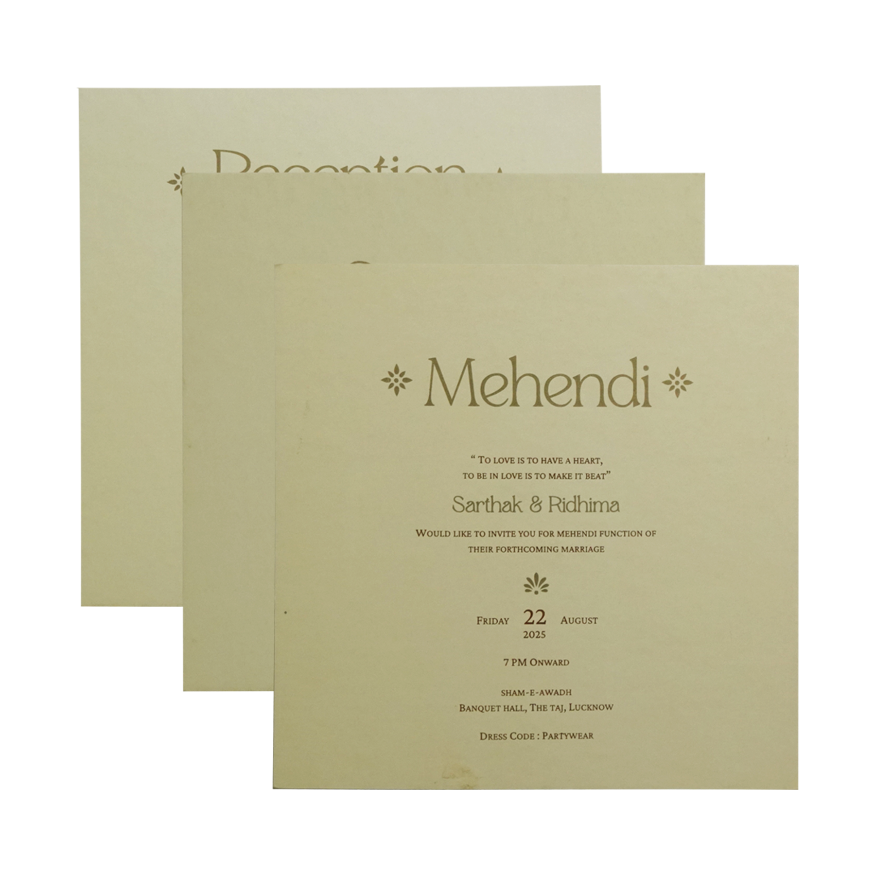 Mustard Gold Floral Embossed Premium Card-KPR24120