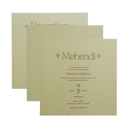 Mustard Gold Floral Embossed Premium Card-KPR24120