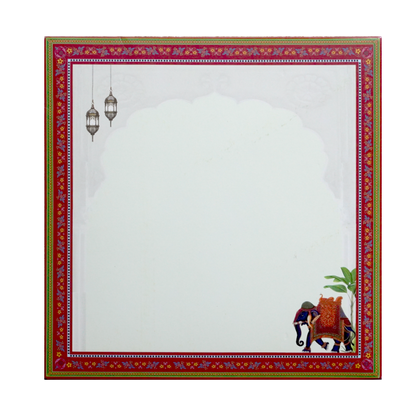 Off-white Elephant themed Wedding Card-KNSN6710R