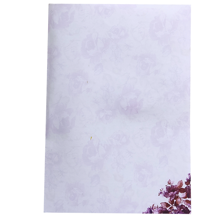 Violet Prince Paper Print Floral Wedding Card In Offset Printing-KNPP680V-King of Cards