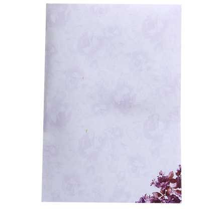 Violet Prince Paper Print Floral Wedding Card In Offset Printing-KNPP680V-King of Cards