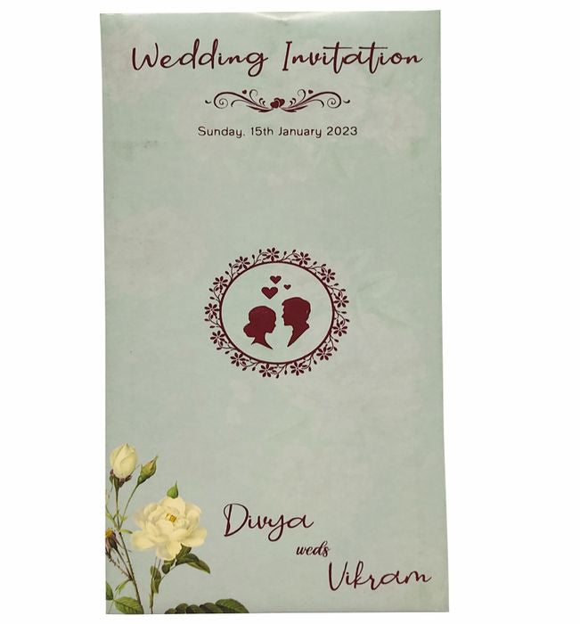 Green Laser Cut Invitation Card-Knp7006g-King of Cards