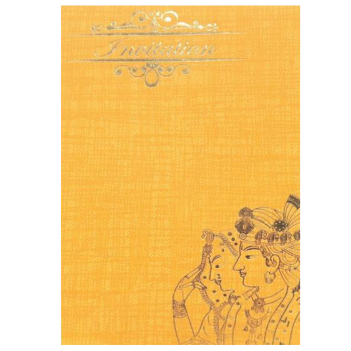 Romantic Orange Shading With Couple Theme Personal Wedding Card - KNKP003O-King of Cards