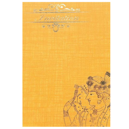 Romantic Orange Shading With Couple Theme Personal Wedding Card - KNKP003O-King of Cards
