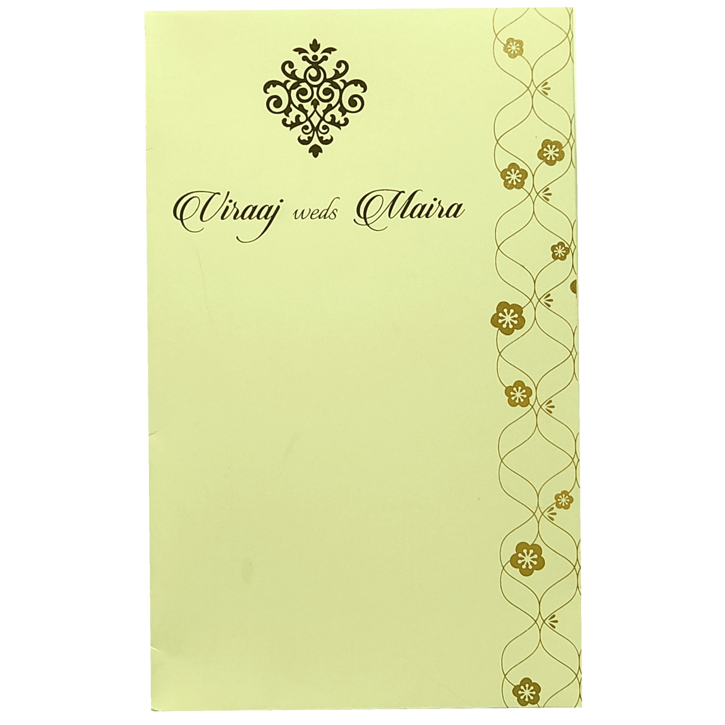 Cream Floral Invitation Card Design-KRC29882