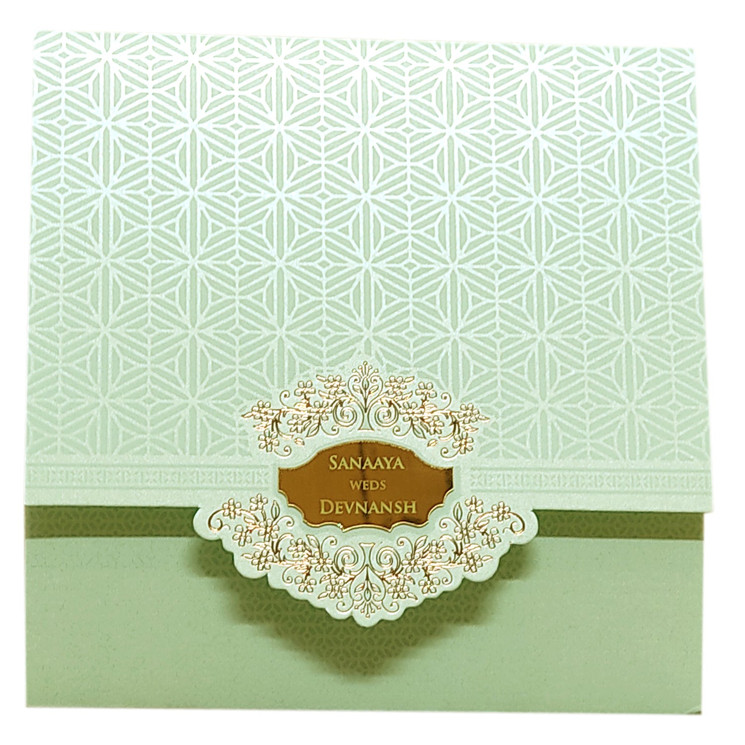 Green Pastel Nameplate Invitation Card-KRC29092