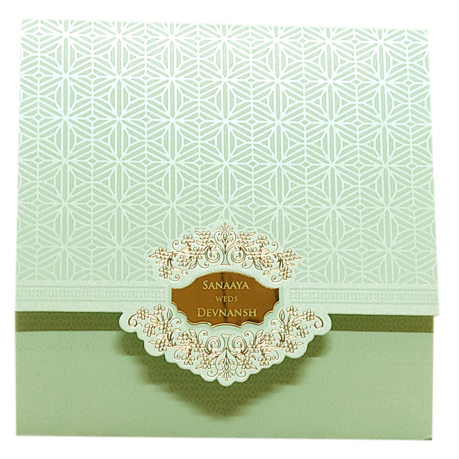 Green Pastel Nameplate Invitation Card-KRC29092