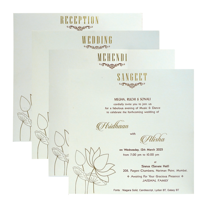 Khaki Brown Lotus Box Wedding Card-King of Cards