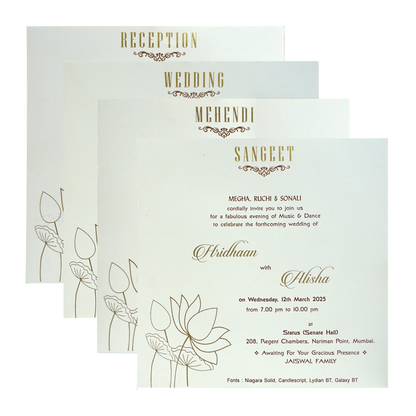 Khaki Brown Lotus Box Wedding Card-King of Cards