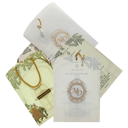 Celebrate in style with customized Pale Light Brown Wedding Card Order now! ?WhatsApp Support ?Express Delivery.