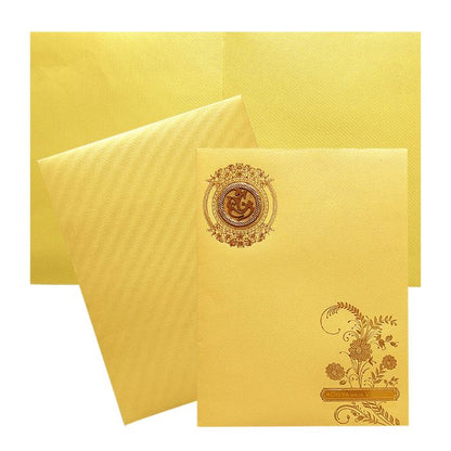 Gold Floral Foil Nameplate Invitation Card-King of Cards