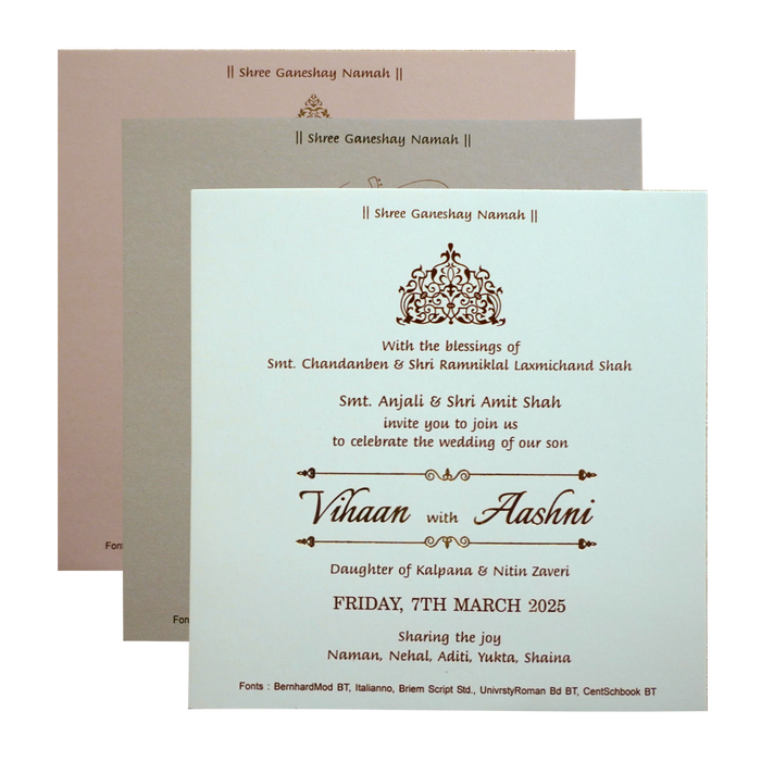 Carnation Pink Floral Padded Wedding Card-King of Cards