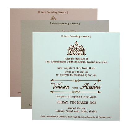 Carnation Pink Floral Padded Wedding Card-King of Cards