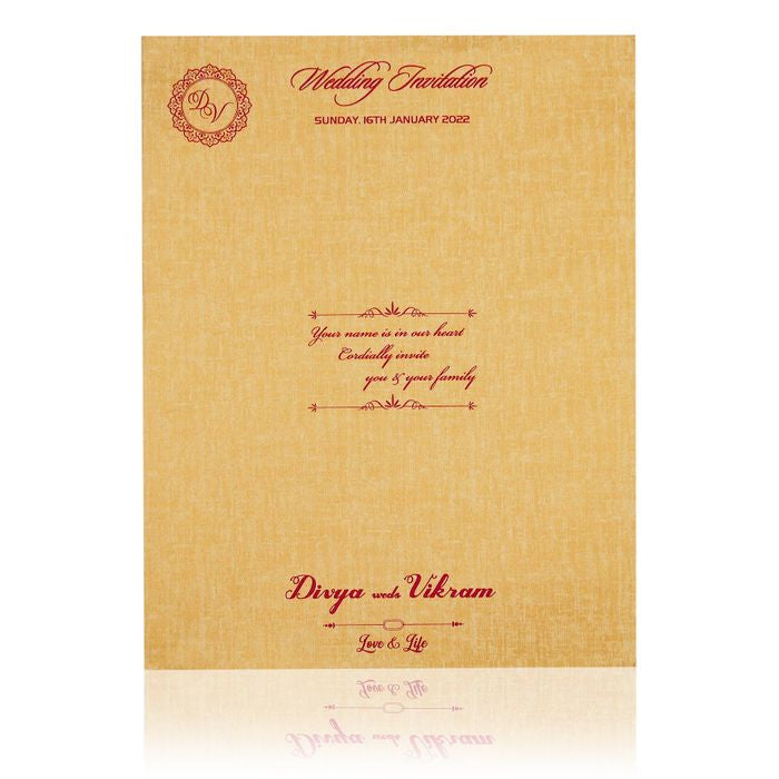 Brown Gold Padded White Floral Design In Gold Foiling-KNPP8502N-King of Cards