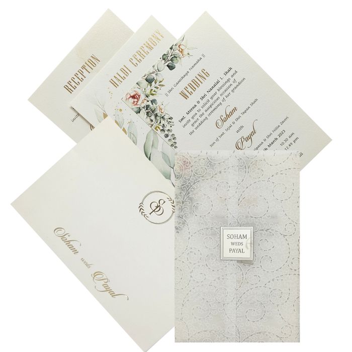 White Floral Invitation Card-King of Cards