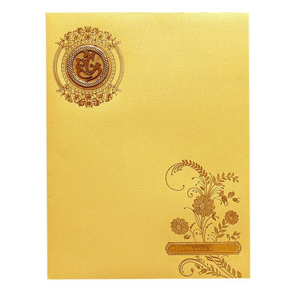 Gold Floral Foil Nameplate Invitation Card-King of Cards