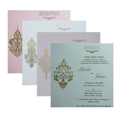 Light Pale Pink Wedding Card-KRC30411