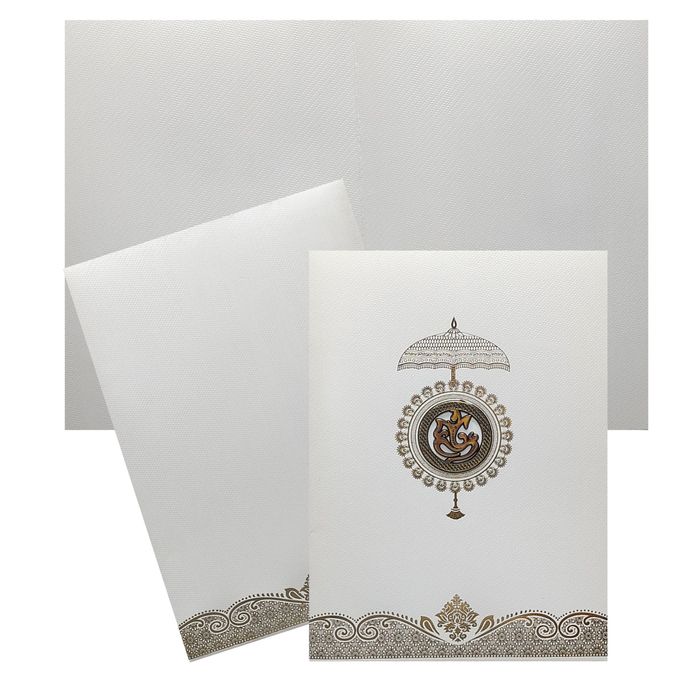 White Ganesha Invitation Card-King of Cards