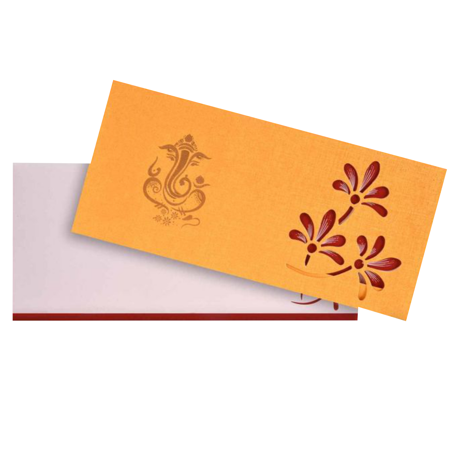 Awesome Blossom Theme With Ganesha Wedding Card-KNSPM314