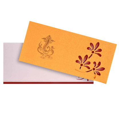 Awesome Blossom Theme With Ganesha Wedding Card-KNSPM314