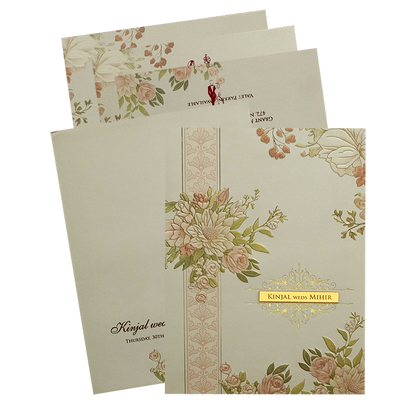 Make your event special with our exclusive Cream Floral Marriage Card. Shop now! ?WhatsApp Support ?Express Delivery.