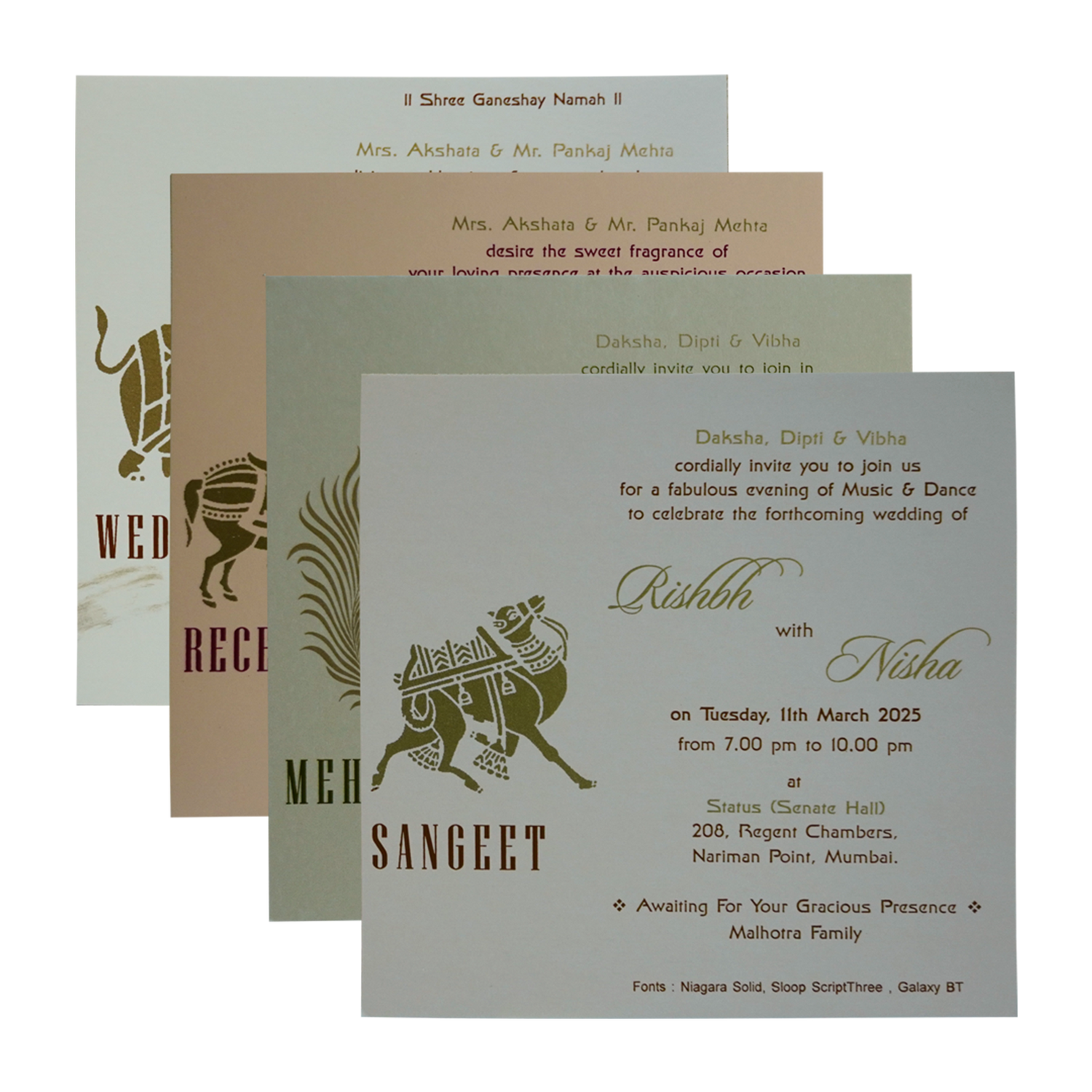 Pale Brown Wedding Invitation-KRC30272