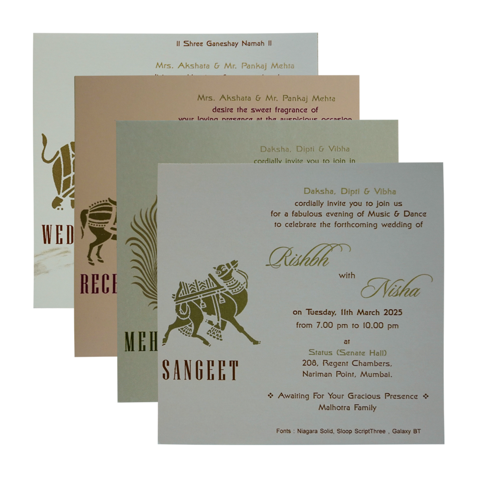 Pale Brown Wedding Invitation-KRC30272