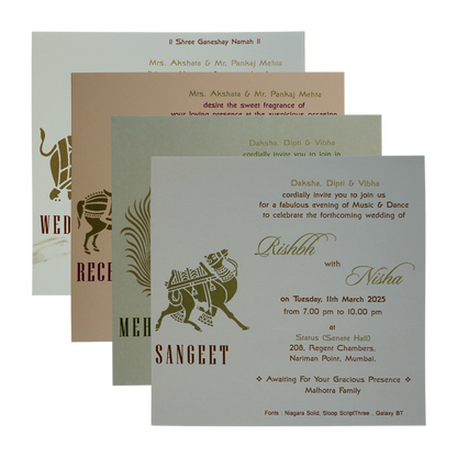 Pale Brown Wedding Invitation-KRC30272