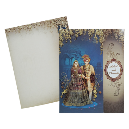 Blue Door Bride Groom Wedding Card Design-King of Cards