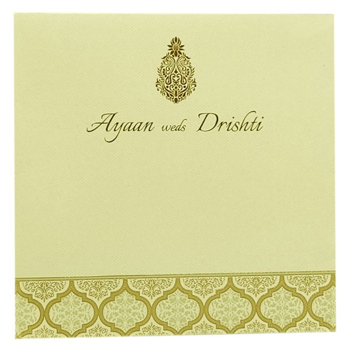 Grey Embossed Design Padded Invitation Card-King of Cards