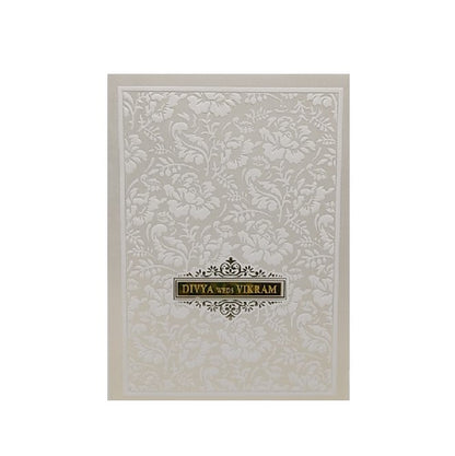 Grey Screen Embossed Floral Invitation Card-KNCBN138
