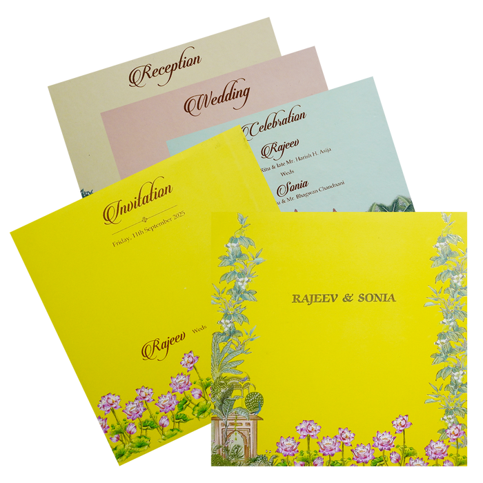 Bright Yellow Wedding Invitation-King of Cards