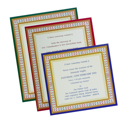 Cream Tracing Sheet Wedding Card-King of Cards