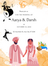 Orange Couple Punjabi Wedding Invitation-King of Cards