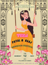 Orange Girl Teej Invitation-AATEE010