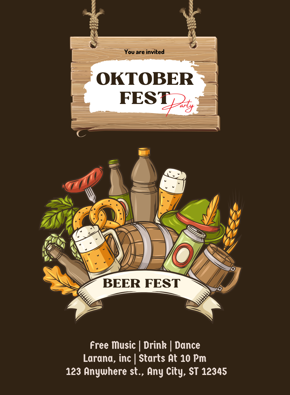 Orange Mug Oktoberfest Invitation-AAOKT005