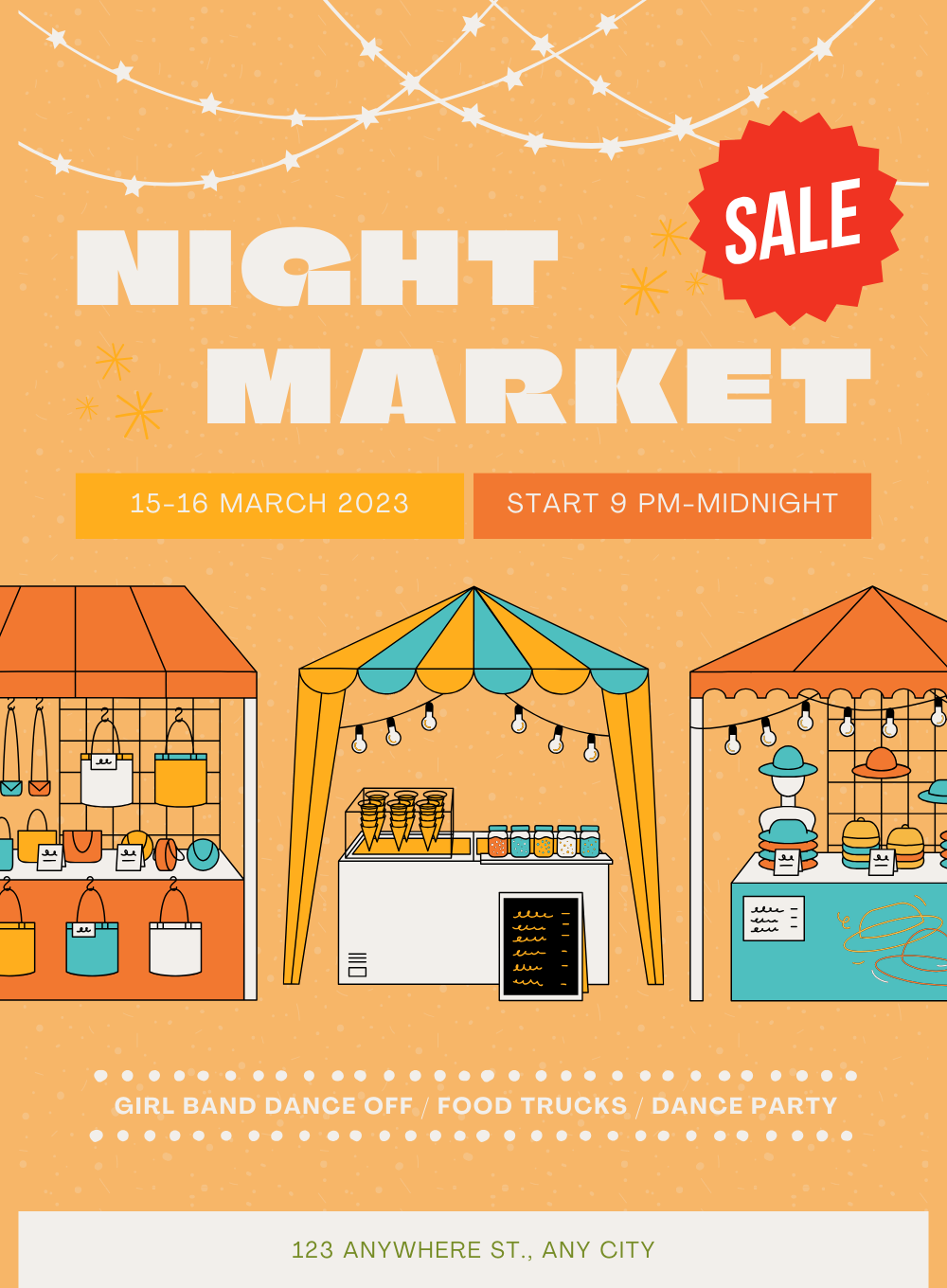Orange Night Shopping Event Invitation-AASHE004